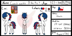 Size: 750x375 | Tagged: safe, artist:creampaint12, imported from derpibooru, pony, czech republic, czechia, nation ponies, ponified, reference sheet, solo