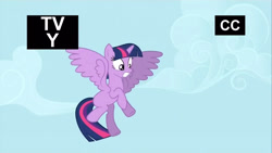 Size: 1280x720 | Tagged: safe, imported from derpibooru, screencap, twilight sparkle, alicorn, princess twilight sparkle (episode), closed captioning, female, my little pony, tv rating, tv-y, twilight sparkle (alicorn)