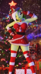 Size: 2160x3840 | Tagged: safe, artist:artempredator, oc, oc only, oc:baetica castanets, anthro, 3d, christmas, christmas sweater, clothes, female, gloves, holiday, one eye closed, sweater