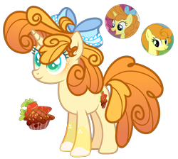 Size: 2538x2277 | Tagged: safe, artist:anno酱w, imported from derpibooru, oc, oc only, pony, unicorn, adoptable, base used, body freckles, body markings, bow, bowtie, cutie mark, freckles, horn, lace, magical lesbian spawn, offspring, parent:golden harvest, parent:pumpkin cake, simple background, solo, transparent background