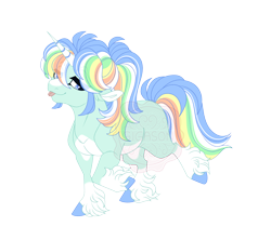 Size: 4400x3900 | Tagged: safe, artist:gigason, imported from derpibooru, oc, oc:heaven scent, pony, unicorn, absurd resolution, female, horn, mare, offspring, parent:clover the clever, parent:rainbow dash, simple background, solo, tongue out, transparent background