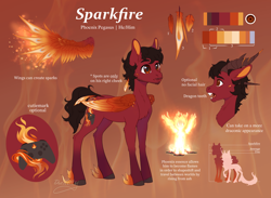 Size: 3948x2896 | Tagged: safe, artist:doekitty, imported from derpibooru, oc, oc:sparkfire, dracony, dragon, hybrid, pony, fire, male, reference sheet, solo, stallion