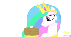 Size: 859x445 | Tagged: safe, artist:glacialfeather, imported from derpibooru, princess celestia, pony, cake, cakelestia, food