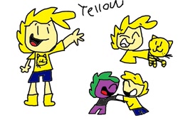 Size: 727x491 | Tagged: safe, imported from twibooru, spike, oc, oc:yellow, cat, human, hug, image, needs more jpeg, plushie