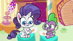 Size: 1280x720 | Tagged: safe, imported from derpibooru, screencap, rarity, spike, dragon, pony, unicorn, my little pony: pony life, one click wonder, 419 scam, animated, cute, horn, neighgeria, nigerian scam, raribetes, scam, seems legit, sitting, sound, spikabetes, tablet, webm