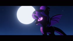 Size: 1920x1080 | Tagged: safe, artist:fallenponiesproduction, oc, oc only, dragon, pony, 3d, female, mare, night