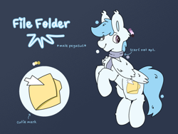 Size: 2048x1536 | Tagged: safe, artist:starbite444, imported from derpibooru, oc, oc:file folder, pegasus, clothes, cutie mark, male, reference sheet, scarf, simple background, solo, stallion