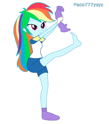 Size: 1714x1959 | Tagged: safe, artist:paco777yuyu, edit, imported from derpibooru, rainbow dash, equestria girls, barefoot, clothes, feet, female, fetish, foot fetish, rainbow, simple background, socks, socks off, soles, solo, stocking feet, transparent background