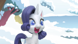 Size: 1920x1080 | Tagged: safe, imported from derpibooru, screencap, rarity, pony, unicorn, my little pony: pony life, my little pony: stop motion short, snowball fight (short), cute, smiling