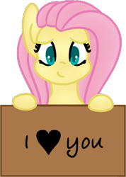 Size: 753x1057 | Tagged: safe, artist:azure-quill, edit, fluttershy, pony, bust, female, looking at you, positive ponies, sign, simple background, solo, transparent background