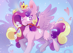 Size: 5592x4039 | Tagged: safe, artist:cutepencilcase, imported from derpibooru, princess cadance, alicorn, pony, absurd resolution, arrow, bow (weapon), holiday, mouth hold, solo, valentine's day