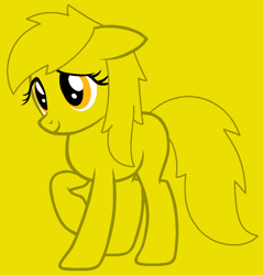 Size: 1003x1047 | Tagged: safe, artist:raini-bases, artist:spitfirethepegasusfan39, earth pony, pony, adult blank flank, base used, blank flank, g4, gold background, male, mr. men, mr. men little miss, mr. quiet, ponified, raised hoof, raised leg, simple background, smiling, solo, stallion