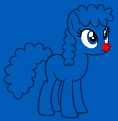 Size: 500x515 | Tagged: safe, artist:nova-bases, artist:spitfirethepegasusfan39, earth pony, pony, adult blank flank, base used, blank flank, blue background, frown, g4, male, mr. men, mr. men little miss, mr. worry, ponified, red nose, simple background, smiling, solo, stallion, worried, worried smile
