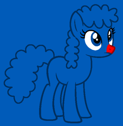 Size: 500x515 | Tagged: safe, artist:nova-bases, artist:spitfirethepegasusfan39, imported from derpibooru, earth pony, pony, adult blank flank, base used, blank flank, blue background, frown, male, mr. men, mr. men little miss, mr. worry, ponified, red nose, simple background, smiling, solo, stallion, worried, worried smile
