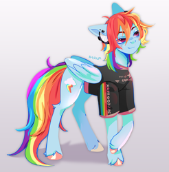 Size: 3765x3830 | Tagged: artist needed, source needed, safe, imported from derpibooru, rainbow dash, pegasus, pony, clothes, dress, messy hair, redesign