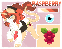 Size: 2500x2000 | Tagged: safe, artist:euspuche, imported from derpibooru, oc, oc only, oc:raspberry, unicorn, clothes, female, looking at you, raba-pony, reference sheet, sassy, smiling, walking