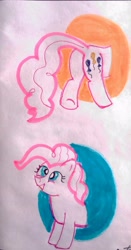 Size: 1636x3120 | Tagged: safe, artist:elidiotadelaesquina, imported from derpibooru, pinkie pie, now you're thinking with portals, portal, traditional art