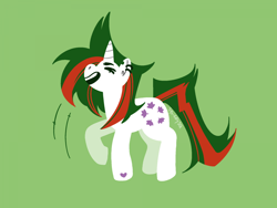 Size: 1200x900 | Tagged: safe, artist:squiddlysq, imported from derpibooru, gusty, unicorn, g1, green background, simple background, solo