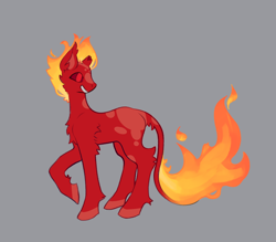 Size: 4000x3500 | Tagged: safe, artist:hederacea, imported from derpibooru, pony, unicorn, fire, gray background, hermitcraft, minecraft, ponified, simple background, solo, tango, tangotek