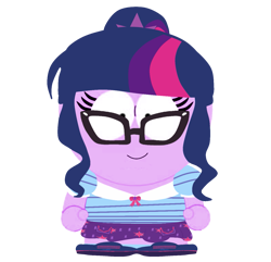 Size: 1175x1135 | Tagged: safe, artist:anyahmed, imported from derpibooru, sci-twi, twilight sparkle, human, equestria girls, female, simple background, solo, south park, style emulation, transparent background