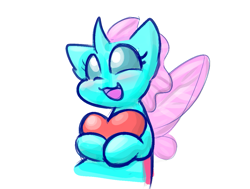 Size: 1095x826 | Tagged: safe, artist:zutcha, imported from derpibooru, ocellus, changedling, changeling, blushing, bust, cute, daaaaaaaaaaaw, diaocelles, heart, open mouth, open smile, simple background, smiling, solo, white background