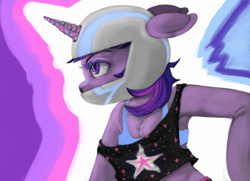 Size: 849x616 | Tagged: safe, artist:colorlesscupcake, imported from derpibooru, twilight sparkle, semi-anthro, clothes, helmet, solo