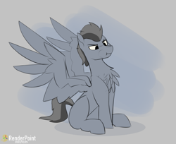Size: 811x662 | Tagged: safe, artist:renderpoint, imported from derpibooru, oc, oc:victor, pegasus, pouting, puffy cheeks, solo, spread wings, unamused, wings
