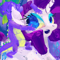 Size: 875x874 | Tagged: safe, artist:cutebrows, imported from derpibooru, rarity, spike, spike riding rarity