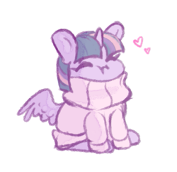 Size: 559x540 | Tagged: safe, artist:nnniru, imported from derpibooru, twilight sparkle, alicorn, pony, :i, clothes, cute, eyes closed, female, floating heart, heart, mare, simple background, sitting, solo, sweater, turtleneck, twiabetes, twilight sparkle (alicorn), white background