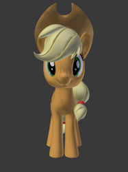 Size: 773x1034 | Tagged: safe, artist:garrettss1997, imported from derpibooru, applejack, earth pony, pony, 3d, applejack's hat, cowboy hat, female, gray background, hat, simple background, solo