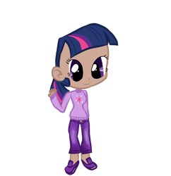 Size: 1486x1538 | Tagged: safe, imported from derpibooru, twilight sparkle, human, clothes, cutie mark, cutie mark on clothes, denim, female, humanized, jeans, pants, shirt, shoes, solo, waving