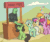 Size: 720x608 | Tagged: safe, artist:zeepon, imported from twibooru, oc, oc:anon, oc:anonfilly, human, pony, /mlp/, 4chan, animated, female, filly, gif, head pat, image, line boiling, mare, vendor stall