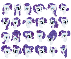 Size: 2380x1980 | Tagged: safe, artist:dazzle, imported from derpibooru, rarity, unicorn, hairstyle, reference, side view, simple background, three quarter view, white background