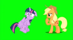 Size: 1080x599 | Tagged: safe, imported from twibooru, screencap, applejack, twilight sparkle, alicorn, earth pony, pony, series:mlp animation's short films, series:the where spike lives, adorable distress, cute, duo, duo female, female, image, jackabetes, needs more jpeg, scared, twiabetes