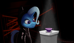 Size: 4760x2765 | Tagged: safe, artist:calebpedigo, imported from derpibooru, trixie, pony, unicorn, bust, catsuit, cup, female, high res, mare, solo, teacup, that pony sure does love teacups