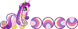 Size: 268x100 | Tagged: safe, artist:mega-poneo, imported from derpibooru, princess cadance, alicorn, ball, desktop ponies, morph ball, pixel art, simple background, solo, sprite, transparent background