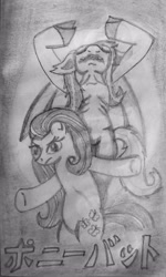 Size: 1824x3040 | Tagged: safe, artist:elidiotadelaesquina, imported from derpibooru, fluttershy, bat pony, pegasus, bat ponified, devilman, flutterbat, race swap, traditional art