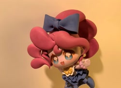 Size: 2048x1484 | Tagged: safe, artist:yanyannonoz, imported from derpibooru, pinkie pie, equestria girls, bow, bowtie, clay, clay figure, clothes, craft, dress, female, figurine, hair bow, irl, photo, sculpture, solo