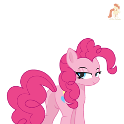 Size: 1500x1500 | Tagged: safe, artist:r4hucksake, imported from derpibooru, pinkie pie, pony, adorasexy, balloon butt, base used, bedroom eyes, butt, cute, eyeshadow, featureless crotch, looking at you, makeup, plot, sexy, simple background, smiling, smiling at you, solo, stupid sexy pinkie, transparent background