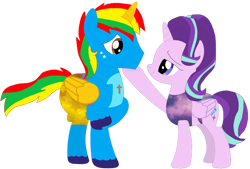 Size: 828x560 | Tagged: safe, artist:rydersimmer, imported from derpibooru, starlight glimmer, oc, oc:shield wing, alicorn, alicornified, female, male, mare, race swap, simple background, solo, stallion, starlicorn, transparent background, xk-class end-of-the-world scenario