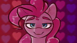 Size: 1920x1080 | Tagged: safe, artist:newpone, imported from derpibooru, pinkie pie, pony, bedroom eyes, bust, heart, heart eyes, looking at you, solo, wingding eyes