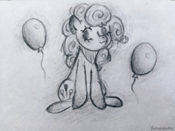 Size: 4624x3472 | Tagged: safe, imported from derpibooru, pinkie pie, pencil drawing, sitting, sketch, traditional art