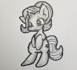 Size: 1921x1757 | Tagged: safe, artist:zutcha, imported from derpibooru, starlight glimmer, pony, unicorn, bipedal, cute, glimmerbetes, grayscale, monochrome, pencil drawing, sketch, solo, traditional art