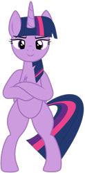 Size: 2078x4233 | Tagged: safe, alternate version, artist:twilyisbestpone, artist:whiteplumage233, imported from derpibooru, twilight sparkle, alicorn, pony, ankha zone, base used, bipedal, chest fluff, crossed hooves, female, high res, inverted mouth, looking at you, mare, meme, sexy, simple background, smiling, smiling at you, solo, standing, standing on two hooves, stupid sexy twilight, transparent background, twilight sparkle (alicorn)