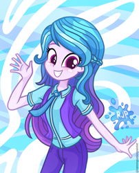 Size: 2015x2490 | Tagged: safe, artist:rjp.rammy, imported from derpibooru, izzy moonbow, human, equestria girls, clothes, equestria girls-ified, g5, g5 to equestria girls, g5 to g4, generation leap, grin, necktie, pants, shirt, smiling, solo, vest