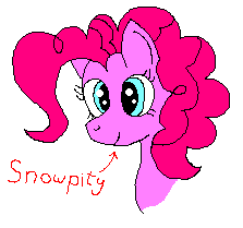 Size: 223x209 | Tagged: safe, artist:jakusi, pinkie pie, earth pony, arrow, female, happy, mare, ms paint, pixel art, snowpity, solo