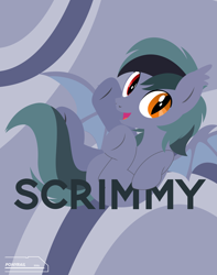 Size: 8171x10357 | Tagged: safe, artist:ponyrailartist, imported from derpibooru, oc, oc:scrimmy, bat pony, pony, bat pony oc, bat wings, wings