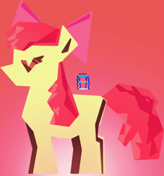 Size: 1907x2042 | Tagged: safe, artist:bayernspitz, imported from derpibooru, apple bloom, earth pony, pony, eyes closed, female, filly, foal, gradient background, solo