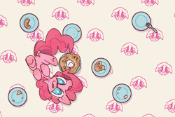 Size: 1800x1200 | Tagged: safe, artist:xiaowangzidemianyang, imported from derpibooru, pinkie pie, earth pony, pony, abstract background, cute, diapinkes, solo, tongue out