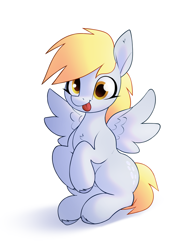 Size: 1875x2500 | Tagged: safe, artist:aquaticvibes, imported from derpibooru, derpy hooves, pegasus, pony, simple background, solo, white background